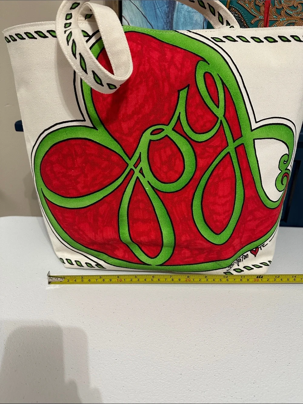Brighton Red and Green Holiday Canvas Tote